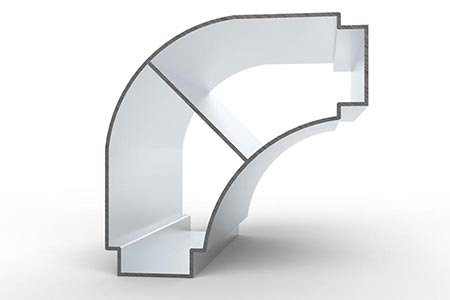 Delta Profiles large curved integrated corner at 90 degrees