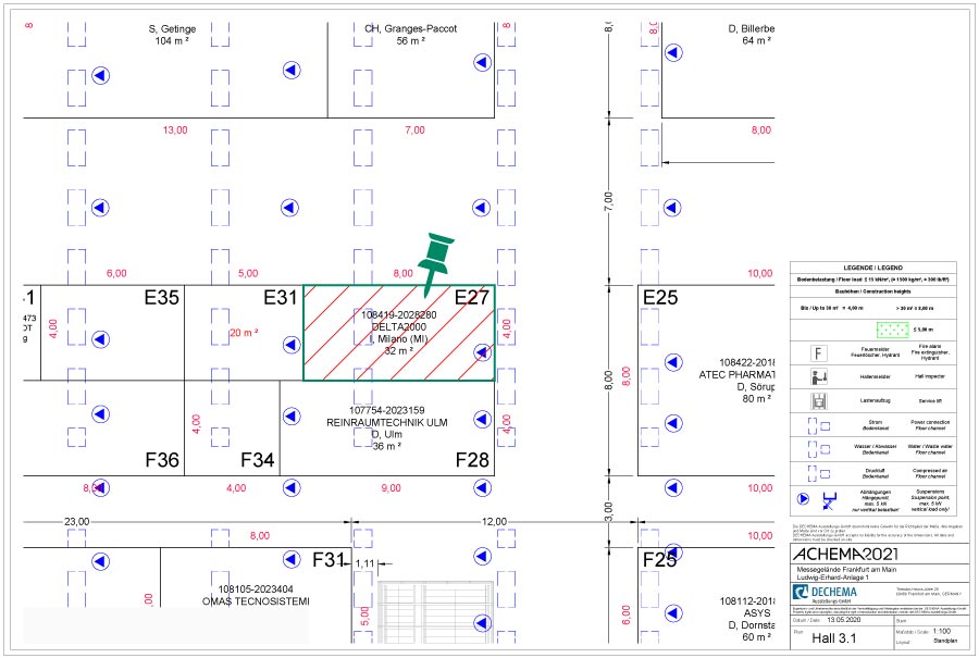 ACHEMA 2022 Exhibition Map - Delta2000 Stand