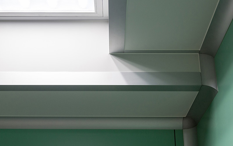 Accessori in alluminio per camere bianche ospedale