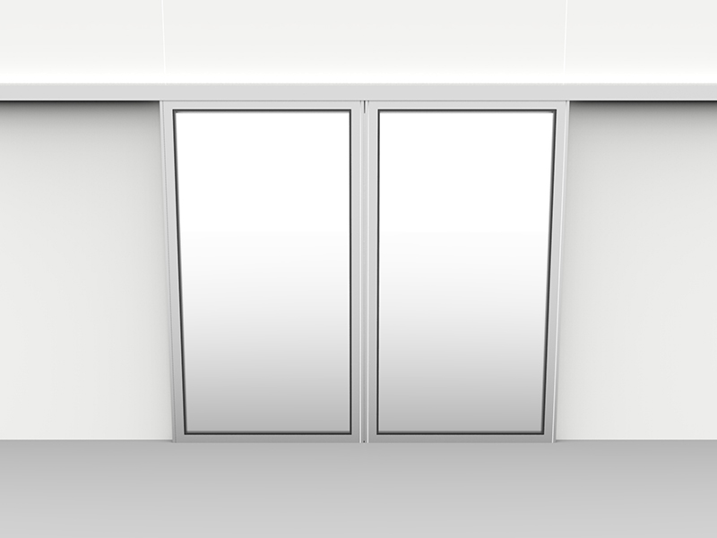 Porta scorrevole due ante visiva intera delta2000
